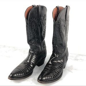 Lucchese Black Leather Western Boots